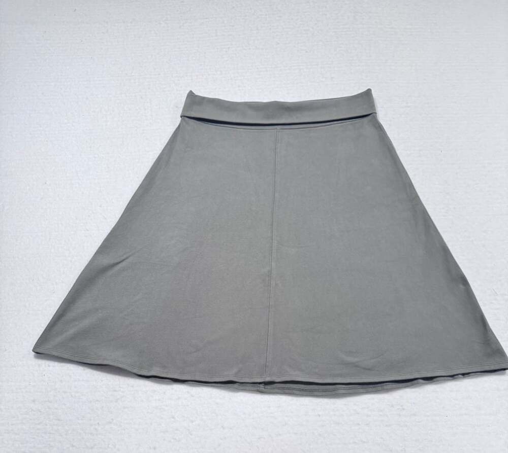 Athleta Sage Gray Green Flare Midi Skirt Size Small S